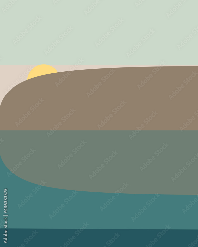 Geometric landscape generative art poster illustration Geometric landscape generative art poster illustration