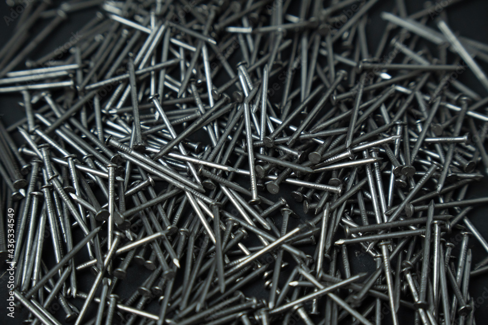 Nails on a black background Nails on a black background