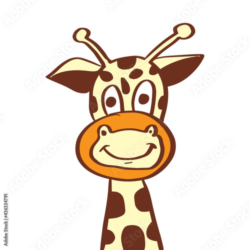 Cartoon giraffe for poster or t-shirt textile