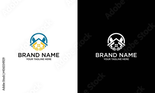 Vector Home and Hand Care Logo Template Design