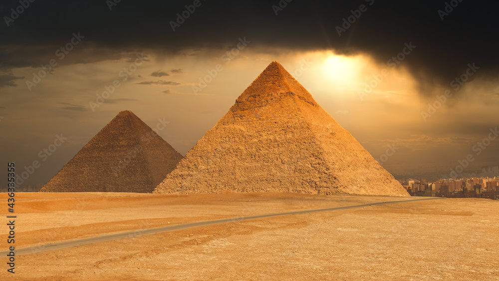 The famous pyramids at Giza in Egypt