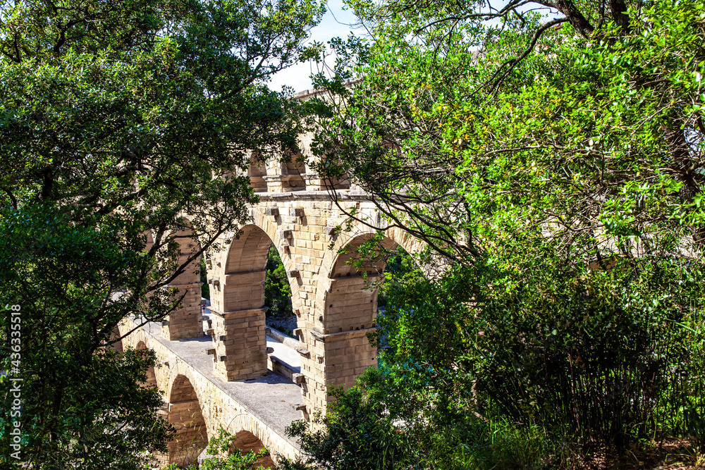 The Pont du Gard in forest