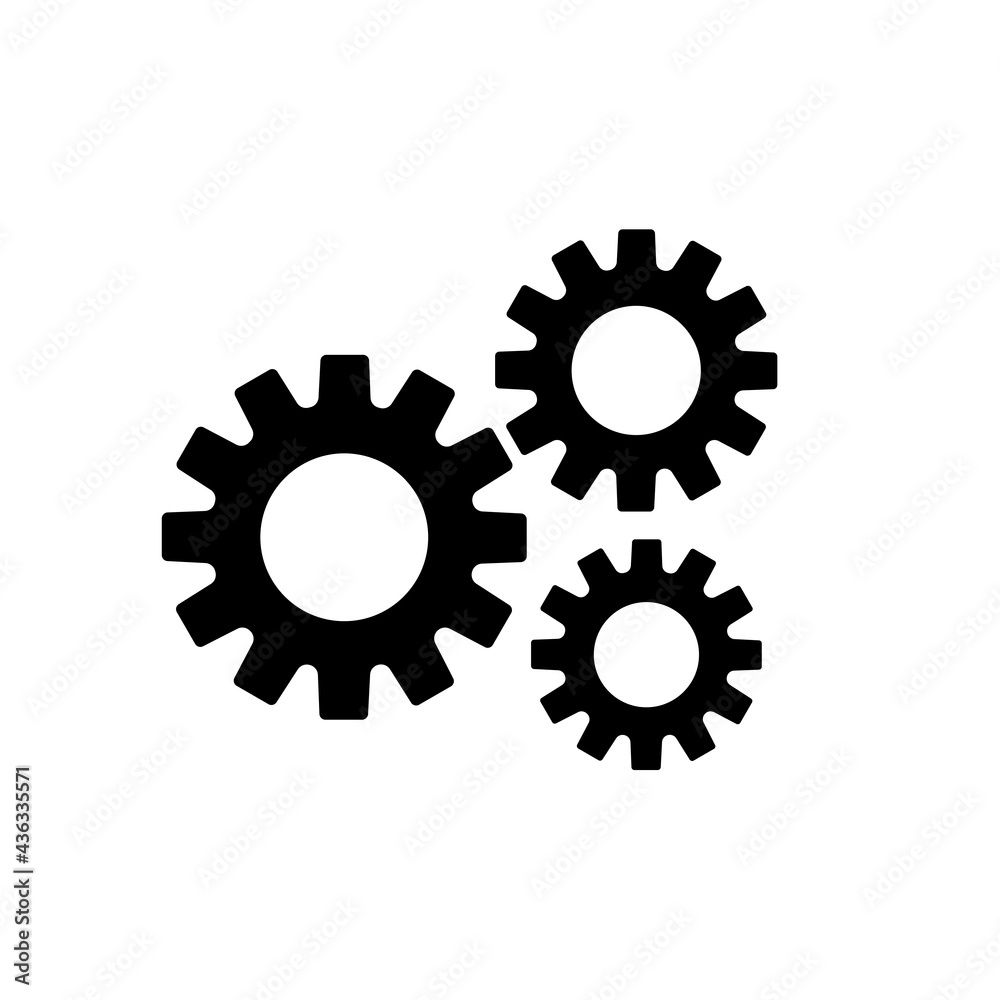 Gear Icon design illustration, on white Gear Icon design illustration, on white