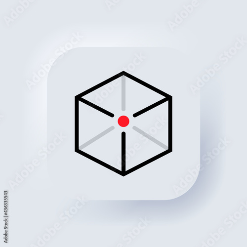 Augmented reality icon. Concept AR symbol. Neumorphic UI UX white user interface web button. Neumorphism. Vector