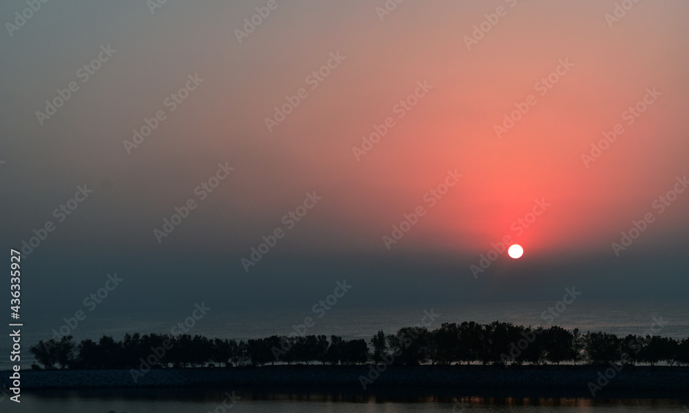 sunrise over the lake