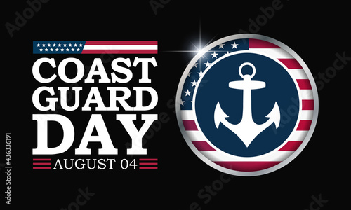 Fotografie, Obraz Vector illustration on the theme of United States Coast guard day, observed every year on August 4th