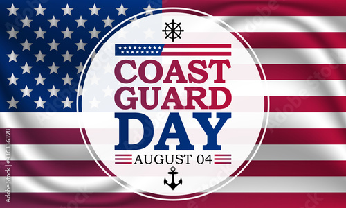 Canvas Print Vector illustration on the theme of United States Coast guard day, observed every year on August 4th