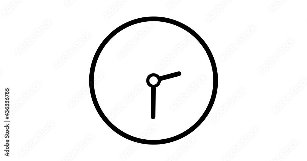clock face animation video 4k. watch time arrows spinning turning.  24h hours