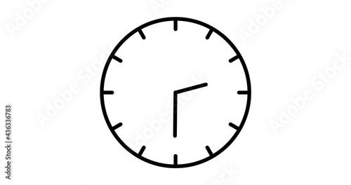 clock face animation video 4k. watch time arrows spinning turning.  24h hours
