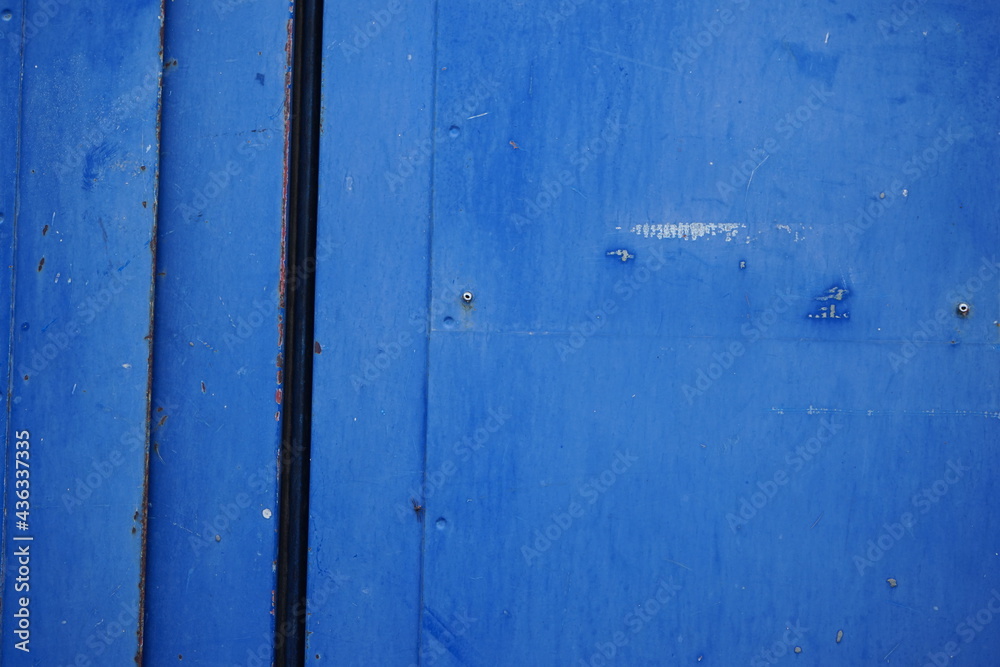 blue metallic door