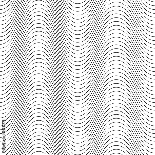 Simple and same waves make hills. Vector seamless waves wallpaper. Vector.