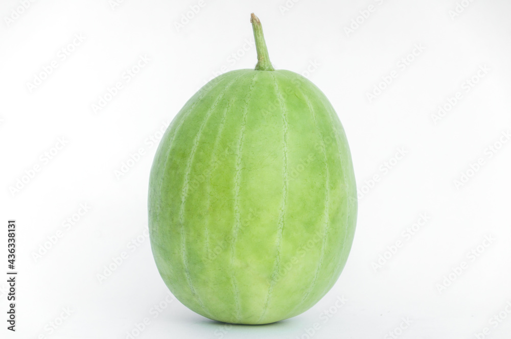 Young watermelon isolated on white background. Thai people like to use it in cooking. Young watermelon isolated on white background. Thai people like to use it in cooking.