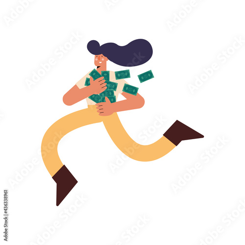 rich girl with bills