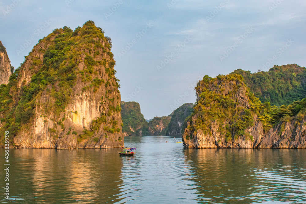 Ha Long Bay at sunset in Vietnam Ha Long Bay at sunset in Vietnam