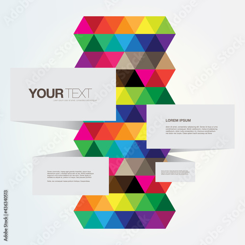 Abstract color triangles design text box
Eps 10 stock vector illustration 