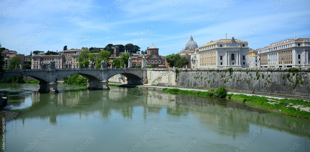 View of the dome of Saint Peter from the Tevere river