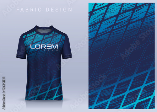 Fabric textile design for Sport t-shirt, Soccer jersey mockup for football club. uniform front view.