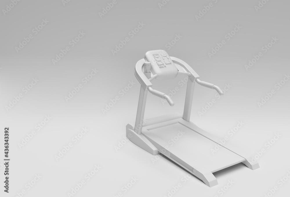 3d Rendering Treadmill or Running Machine on white Background 3d Rendering Treadmill or Running Machine on white Background