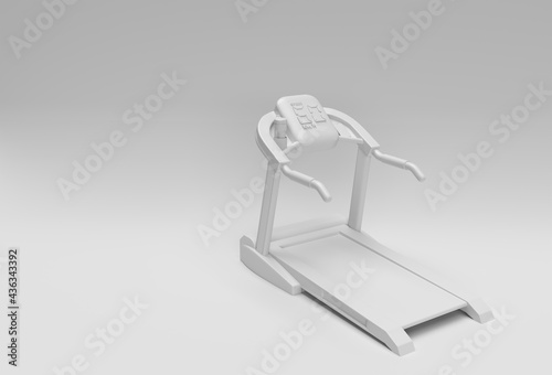 3d Rendering Treadmill or Running Machine on white Background