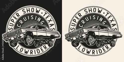 American custom car round logo