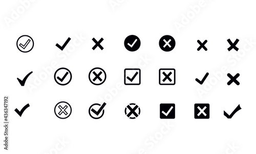 Tick mark icon set vector design 