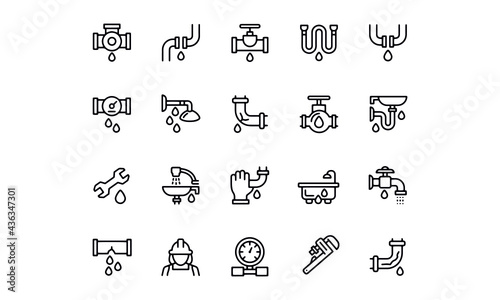  Water leak icon set vector design 