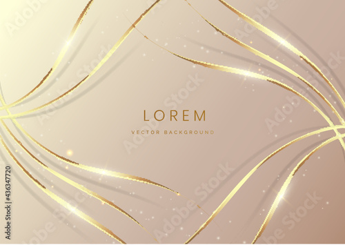Abstract luxury background with gold lines curve. Luxury style.