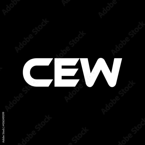 CEW letter logo design with black background in illustrator, vector logo modern alphabet font overlap style. calligraphy designs for logo, Poster, Invitation, etc. 