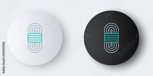 Line Climber rope icon isolated on grey background. Extreme sport. Sport equipment. Colorful outline concept. Vector