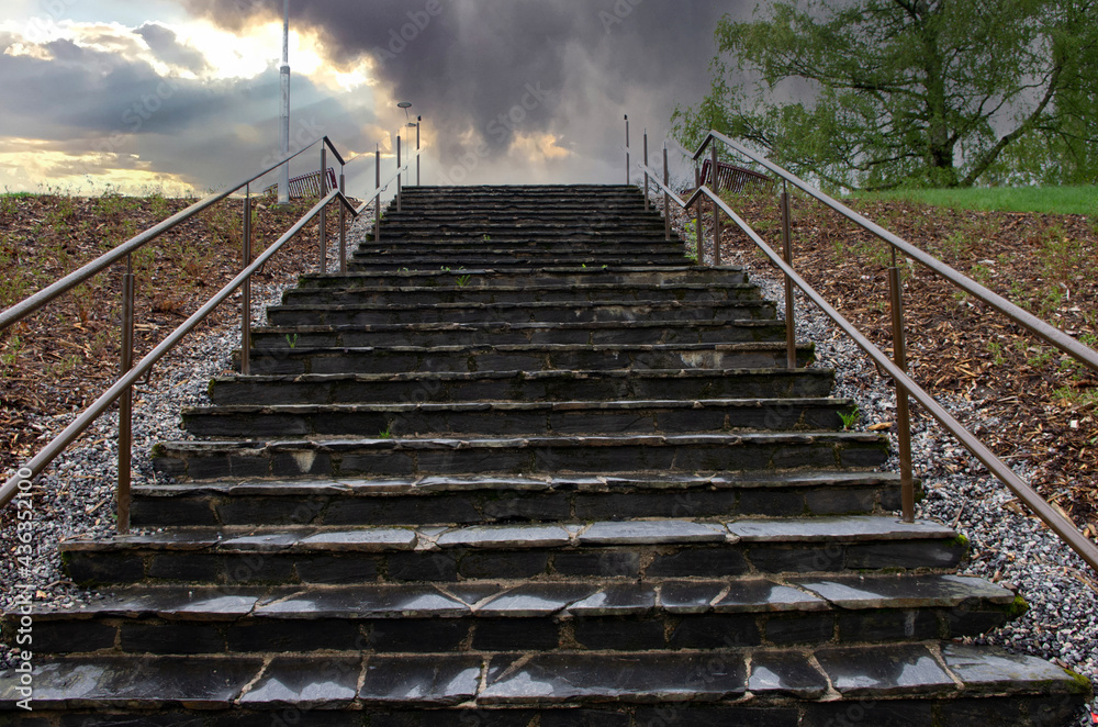 stairway to the cloudy sky