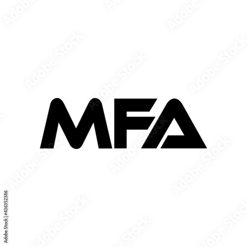MFA letter logo design with white background in illustrator, vector logo modern alphabet font overlap style. calligraphy designs for logo, Poster, Invitation, etc. 