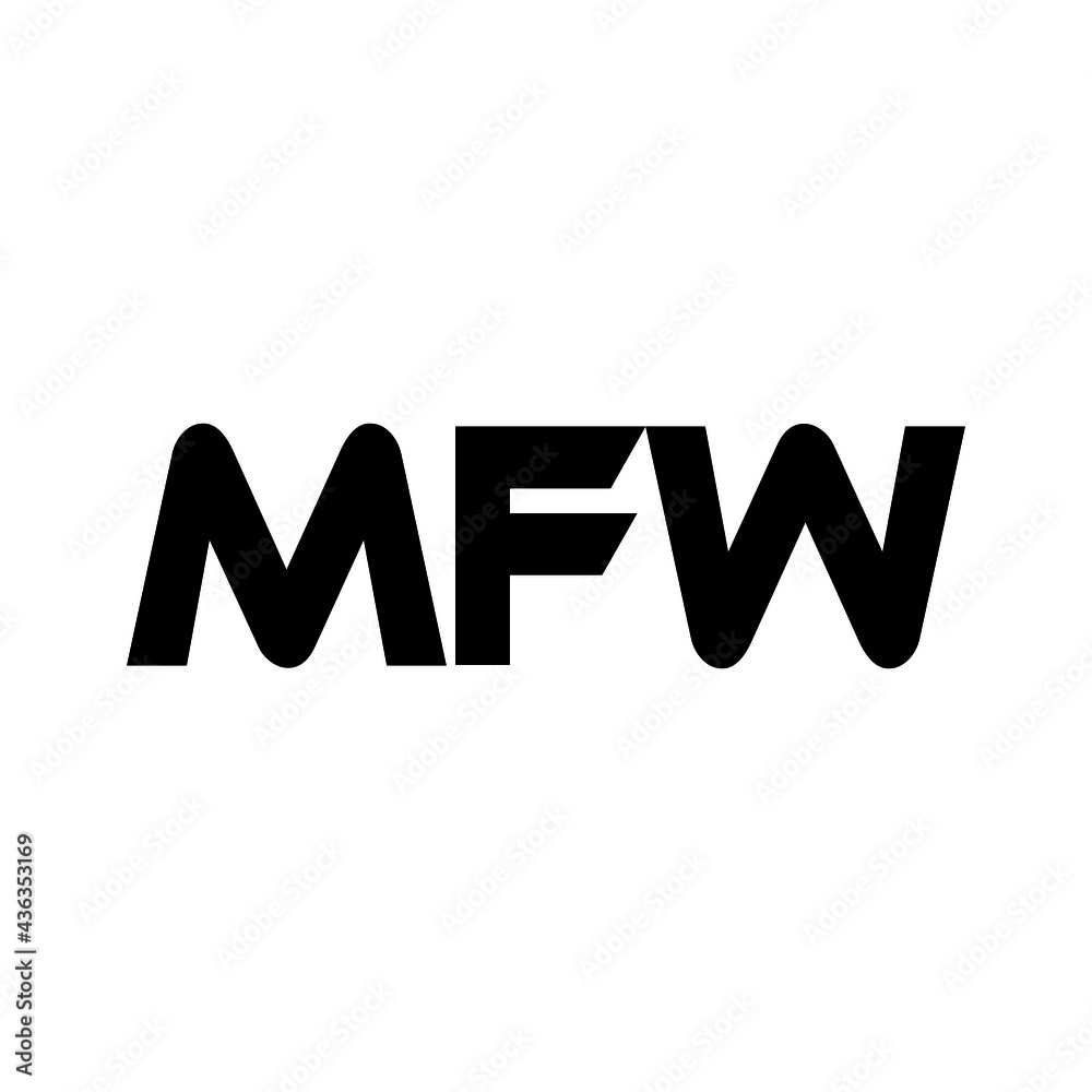 MFW letter logo design with white background in illustrator, vector logo modern alphabet font overlap style. calligraphy designs for logo, Poster, Invitation, etc.

