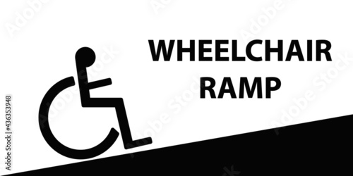 Wheelchair ramp. Disability week concept.
Vector design EPS 10.