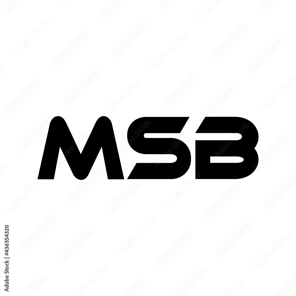 MSB letter logo design with white background in illustrator, vector ...
