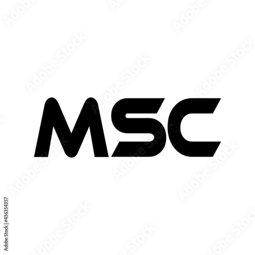 MSC letter logo design with white background in illustrator, vector logo modern alphabet font overlap style. calligraphy designs for logo, Poster, Invitation, etc.
 photo