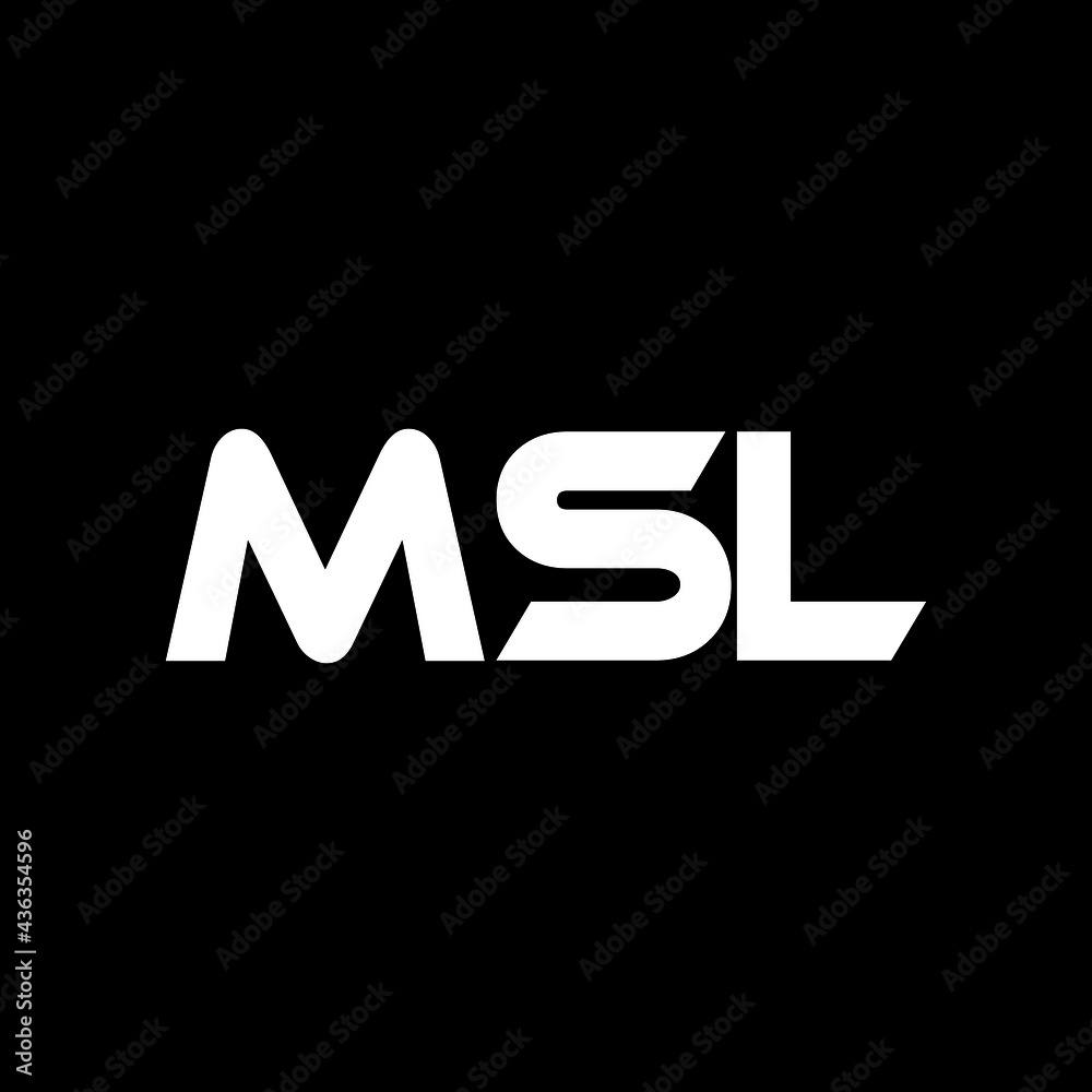 MSL letter logo design with black background in illustrator, vector logo modern alphabet font overlap style. calligraphy designs for logo, Poster, Invitation, etc.

