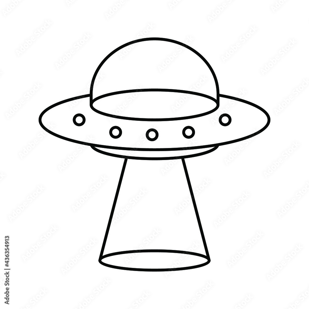 The icon of UFO. Simple flat icon illustration, vector of UFO for a website or mobile application color editable The icon of UFO. Simple flat icon illustration, vector of UFO for a website or mobile application color editable