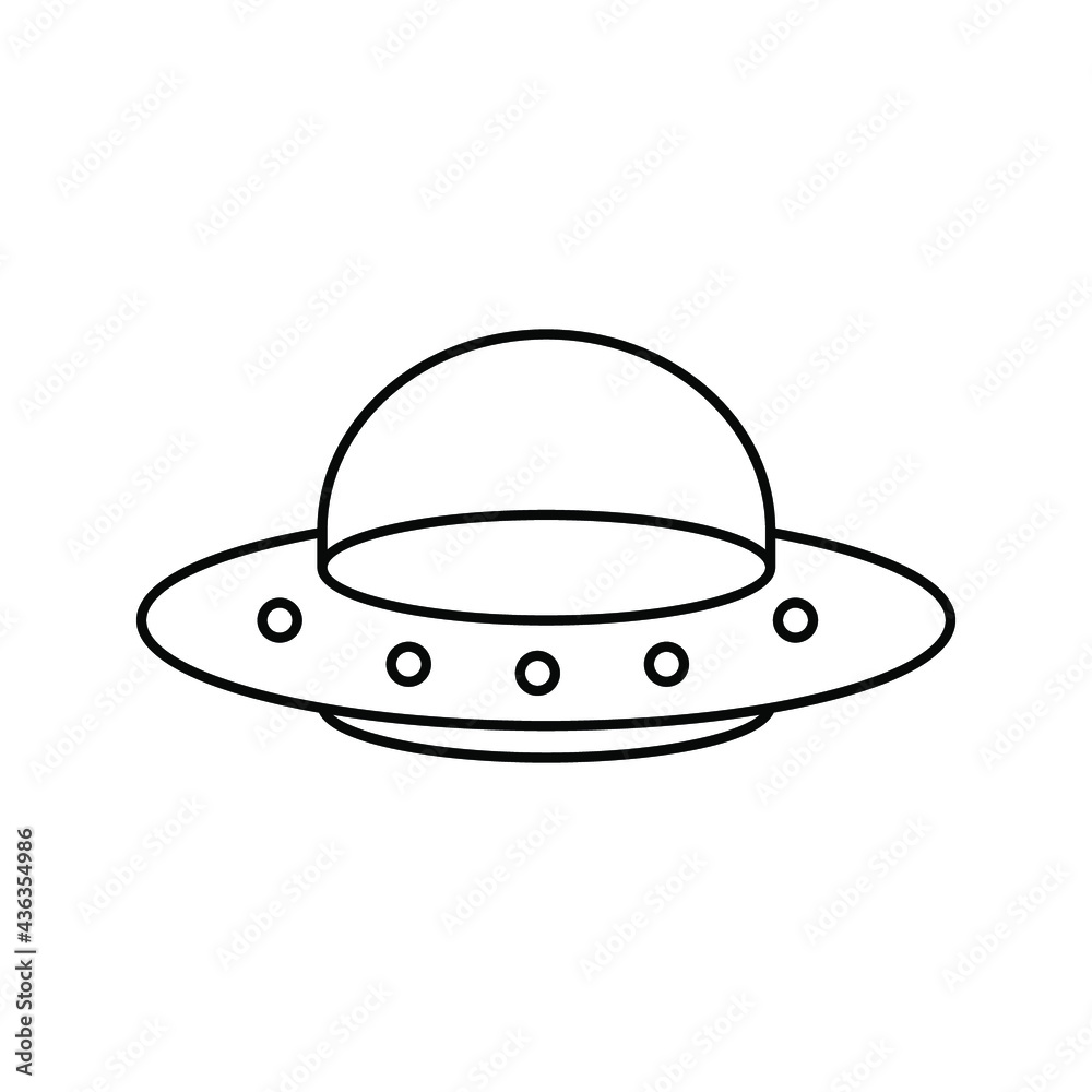 The icon of UFO. Simple flat icon illustration, vector of UFO for a website or mobile application color editable The icon of UFO. Simple flat icon illustration, vector of UFO for a website or mobile application color editable