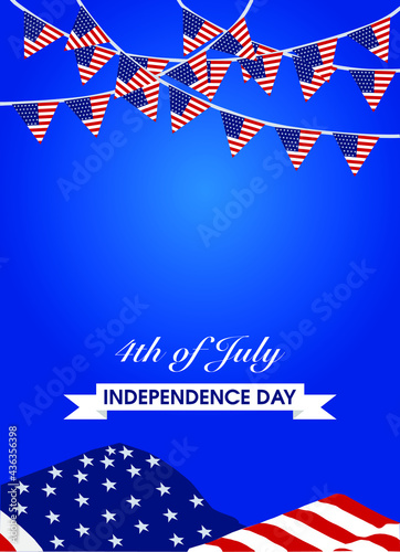 4th of July United States independence day poster illustration vector