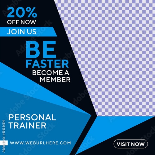 Gym fitness social media post template