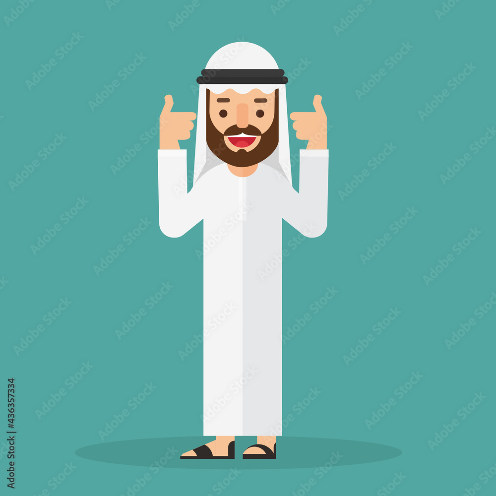 Arabic businessman showing gesture of approval Arabic businessman showing gesture of approval