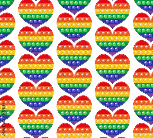 Popit colorful rainbow seamless pattern fidget sensory antistress toy pop it endless texture print background