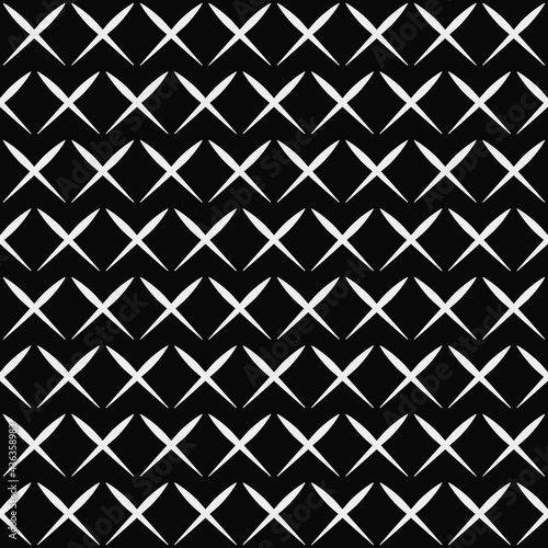 White same crosses pattern. Vector seamless and repeated cross.