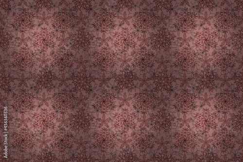 Schilderij op canvas Seamless pattern with interesting doodles on colorfil background