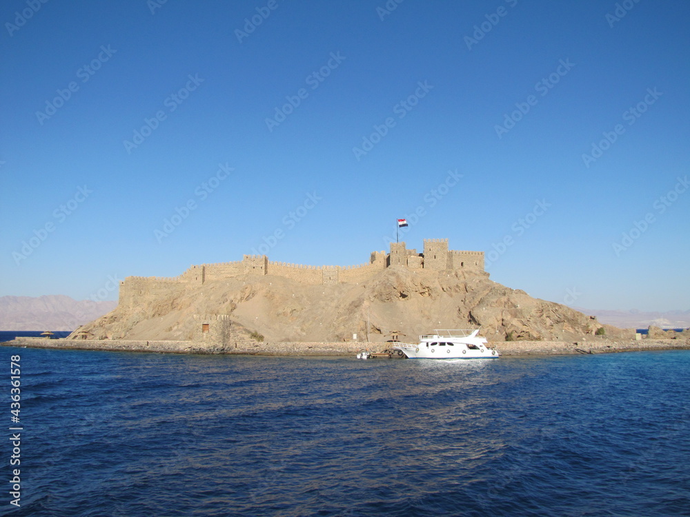 Saladin Citadel on Pharaoh's Island in Taba, Egypt