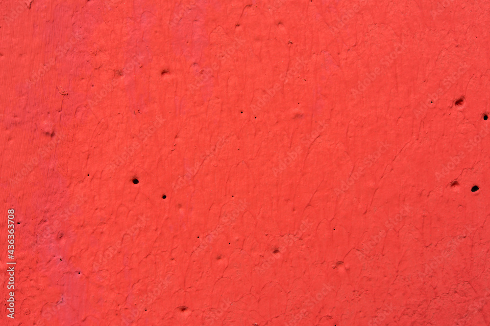Red painted concrete wall