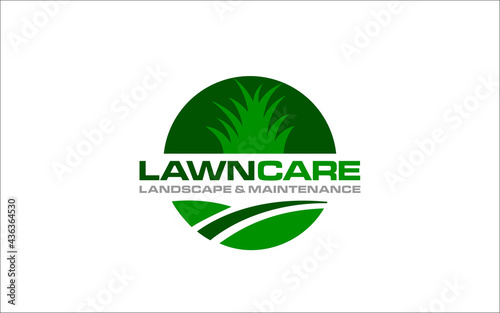 Illustration vector graphic of lawn care, landscape, grass concept logo design template