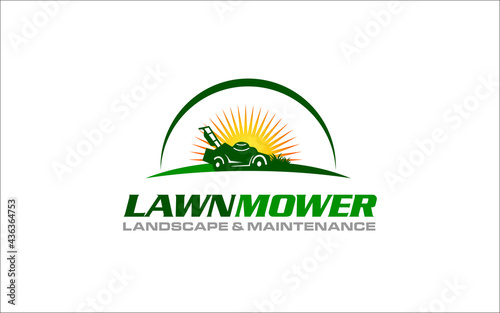 Illustration vector graphic of lawn care, landscape, grass concept logo design template