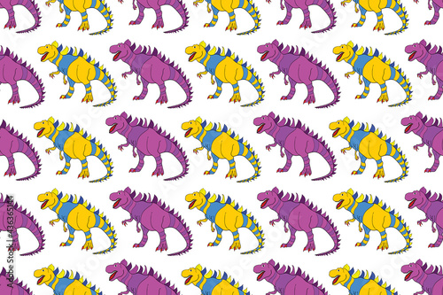 pattern with interesting doodles on colorfil background. Pano. Raster illustration. photo