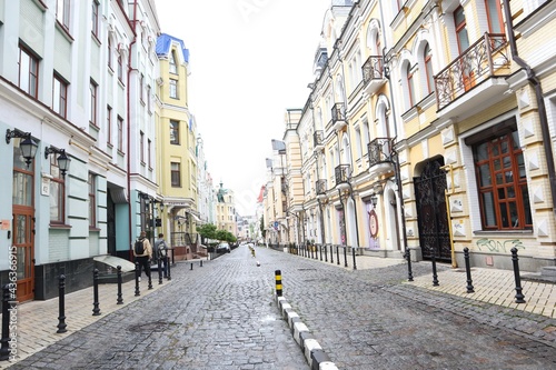City street with cobblestones